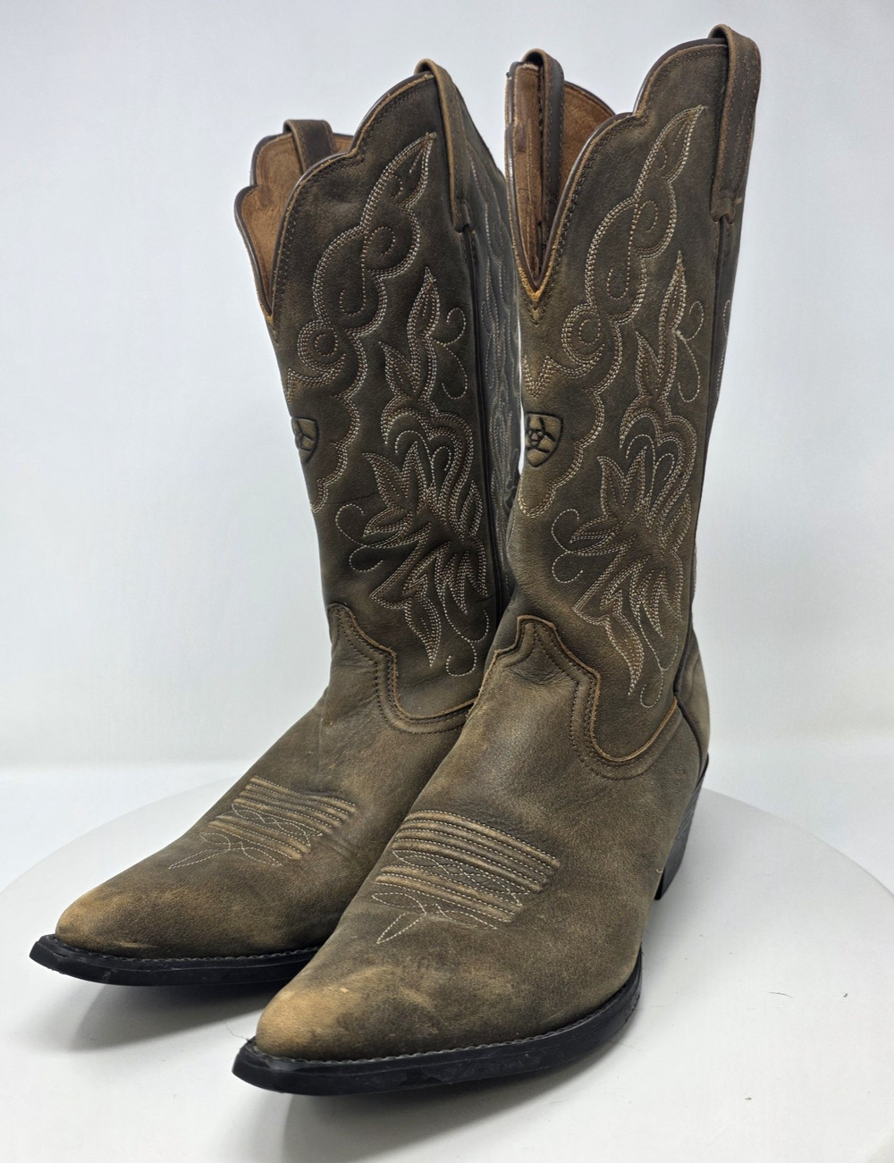Ariat Heritage Western Boots Womens 8.5B J Toe Distressed Brown Leather Cowgirl
